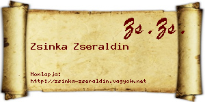 Zsinka Zseraldin névjegykártya